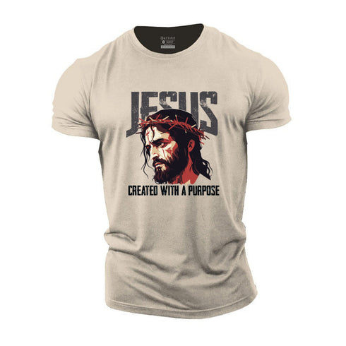 Men's Jesus Created With A Purpose Cotton T-Shirt